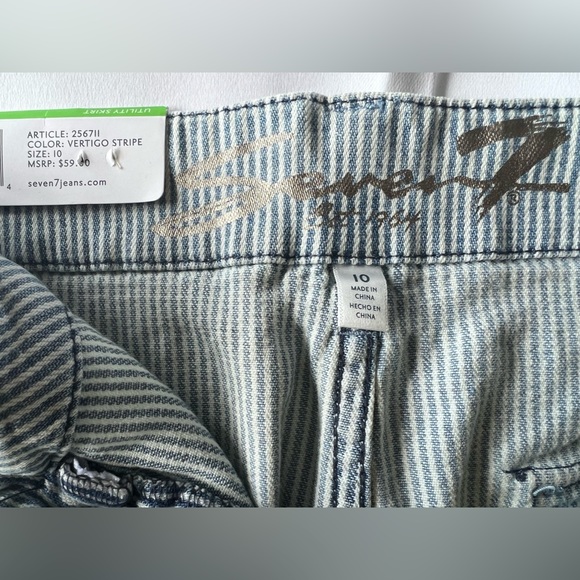 Seven7 - Front Patch Pocket Stretch Cotton Twill Utility Skirt Size: 10 > NWT - Picture 6 of 13